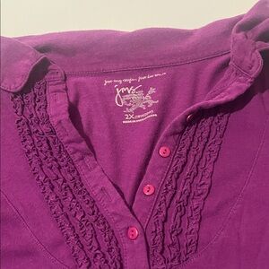 Just My Size Magenta Short Sleeve Top